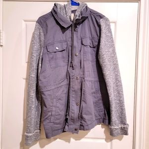 SO hooded/distressed jacket